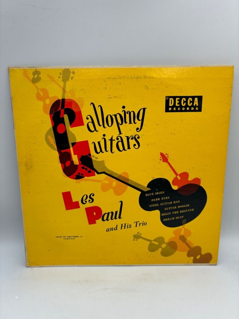 Les Paul And His Trio Galloping Guitars 1951 LP Vinyl 33 RPM Decca Instrumental